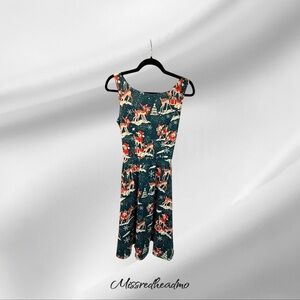 MISSJOY Festive Reindeer Print Dress